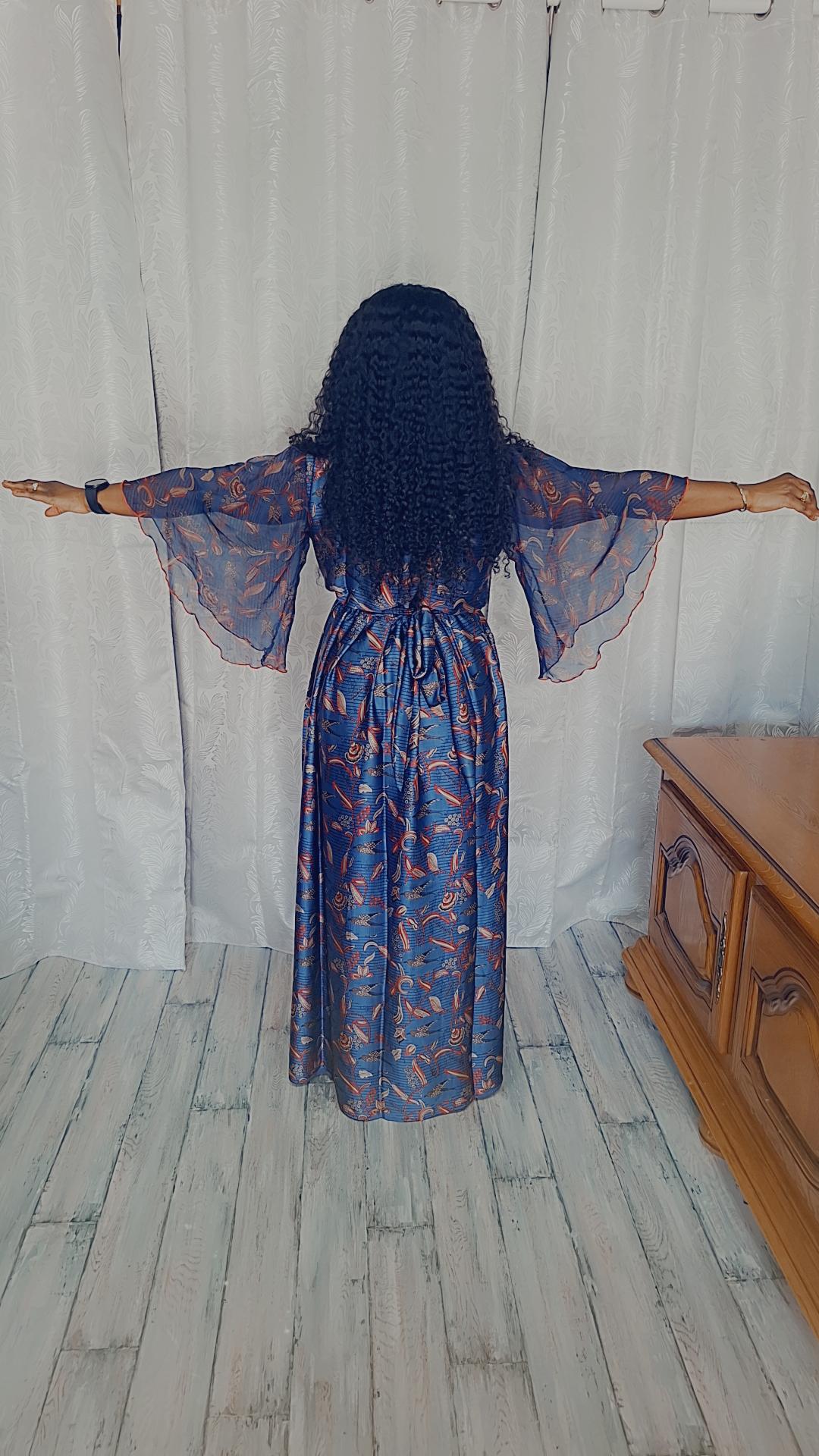 Robe été imprimée WAX en tissu à motifs colorés et élégants pour une tenue estivale chic et confortable
