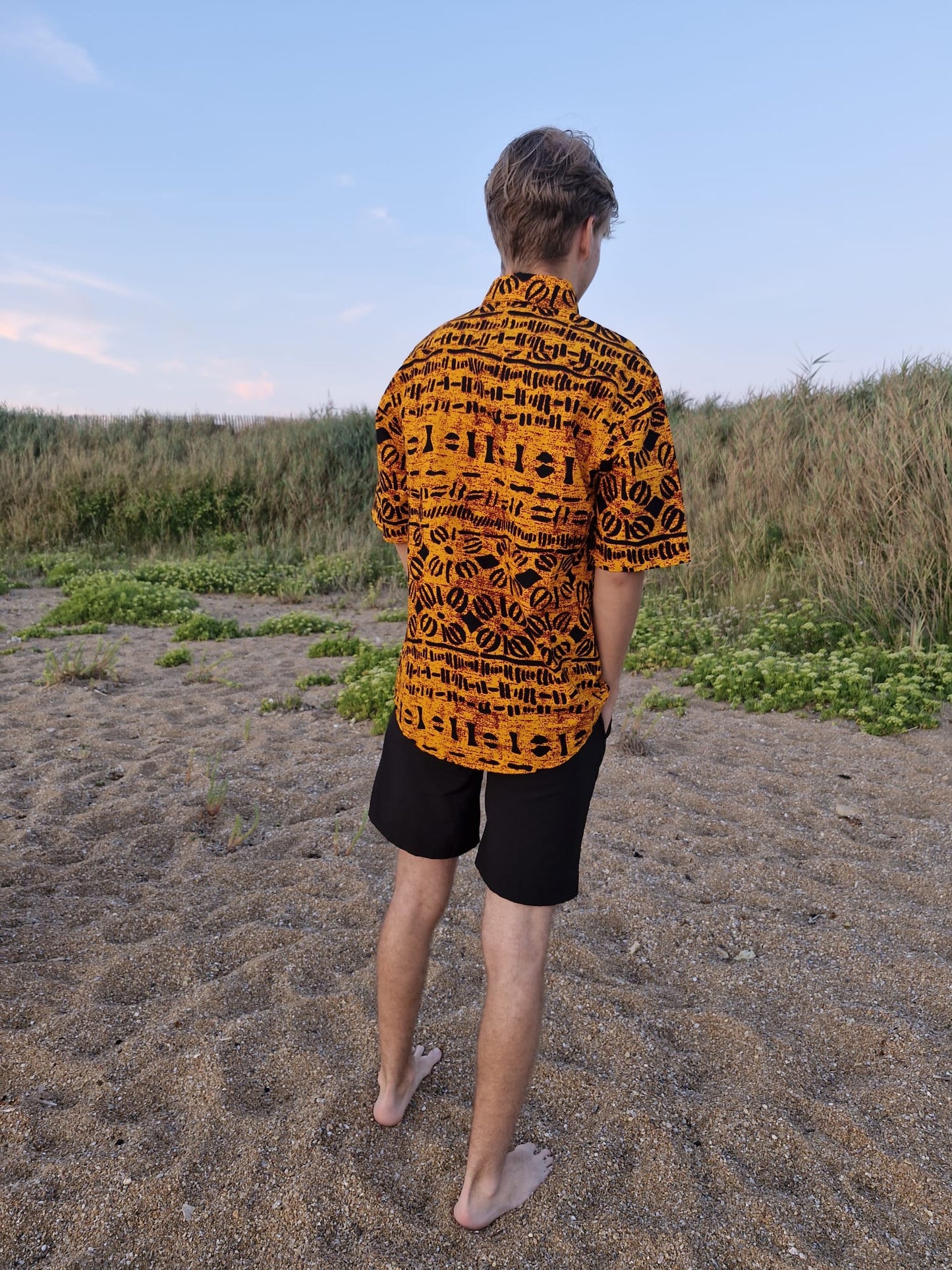 Chemise Pagne Moderne Motifs art africain