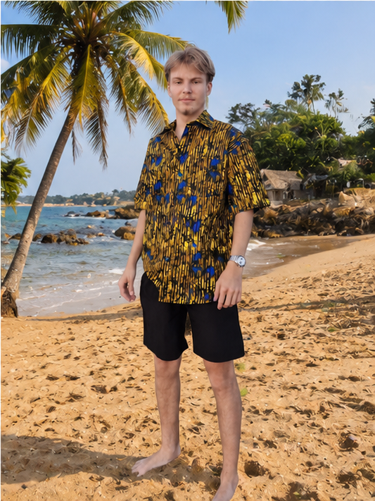 Chemise Pagne Moderne Motifs art africain