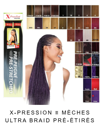 Mèches X-PRESSION ULTRA BRAID PRÉ-ÉTIRÉ ref: T27-613